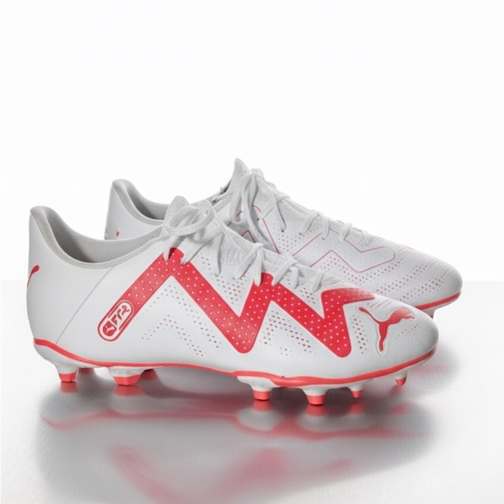 Puma Red and White Athletic Cleats